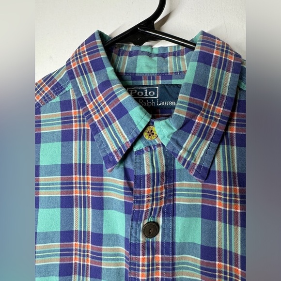 Polo by Ralph Lauren Plaid Collared Button Front Chest Pocket Dress Shirt Small - Picture 3 of 13
